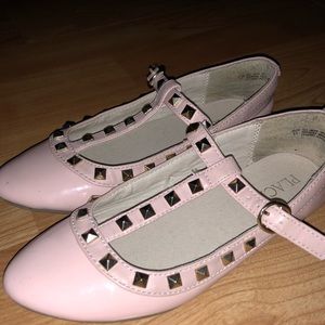 Little girls size 13 flats with studs